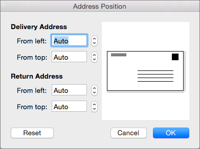 Microsoft Word For Mac 2016 Help, Envelope Address Blacked Out